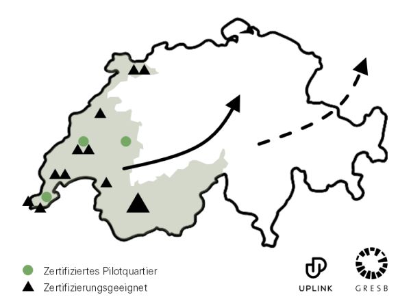 Karte der SEED-Quartiere in der Schweiz